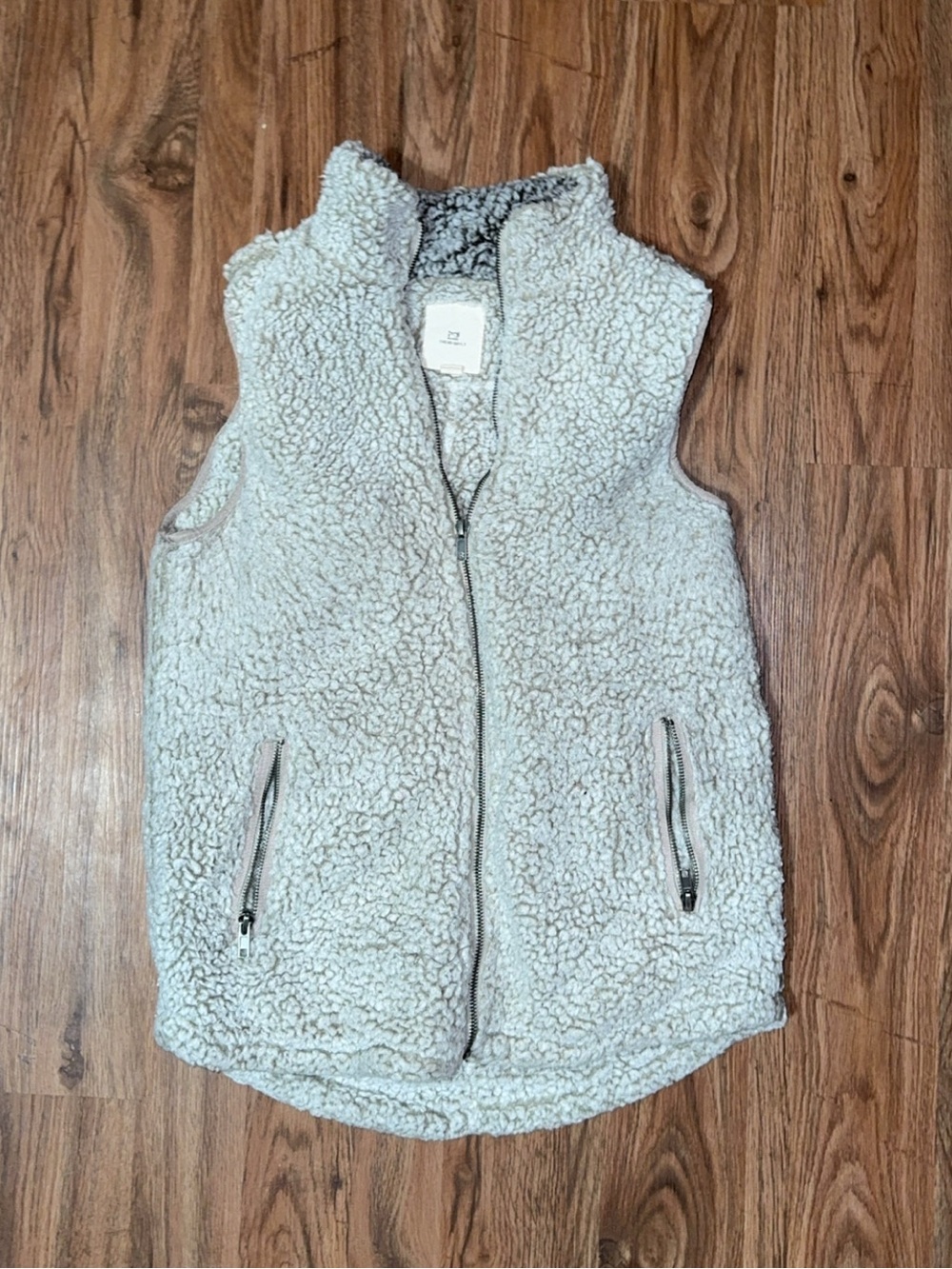 Thread & Supply Cream Sherpa Zip-Front Vest